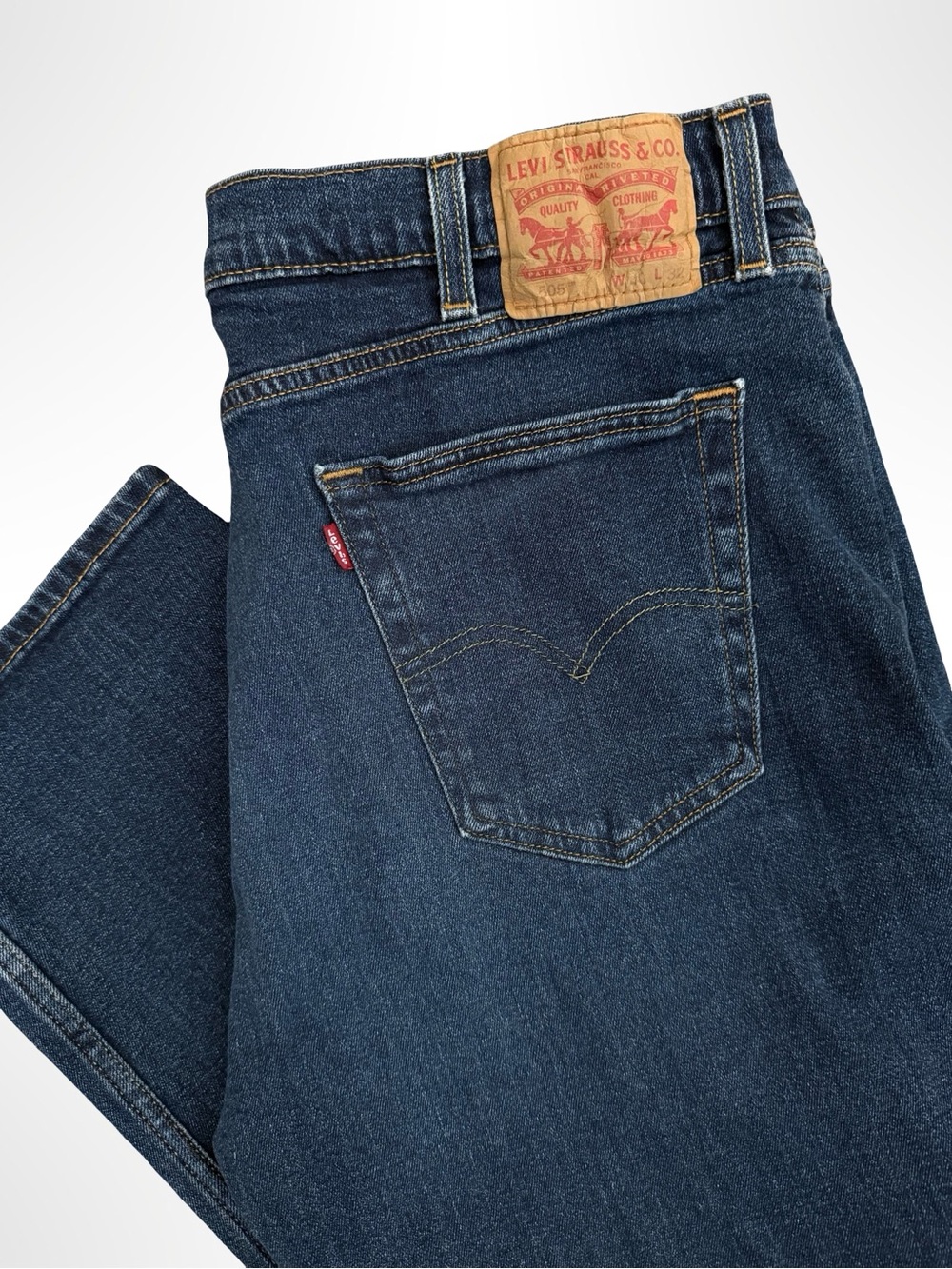 Levi's 505 Regular Fit Jeans Men's 40x32 Medium Wash Blue Straight Leg Denim